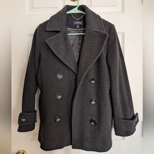 Short Wool Cashmere Blend Pea Coat